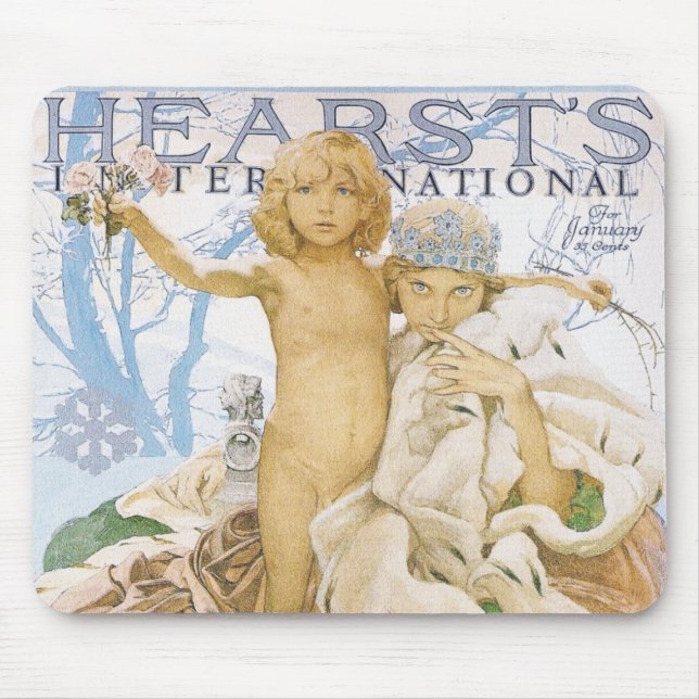 Mucha Magazine Illustration Mouse Pad (Front)