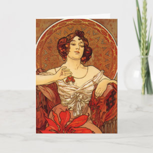 Mucha ~ "Precious Stone - Ruby" July Birthday Card