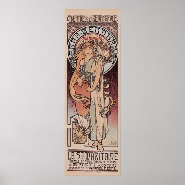 Mucha Sarah Bernhardt The Samaritan lamp post Poster (Front)