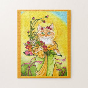 Mucha Spring Cat spoof jigsaw puzzle