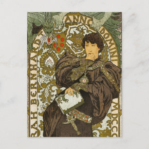 Mucha - Theatre - Lorenzaccio - Art Nouveau Postcard