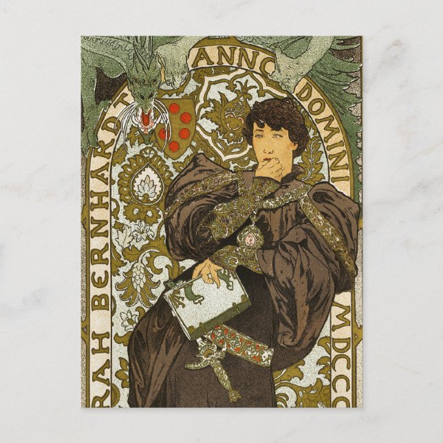 Mucha - Theatre - Lorenzaccio - Art Nouveau Postcard (Front)