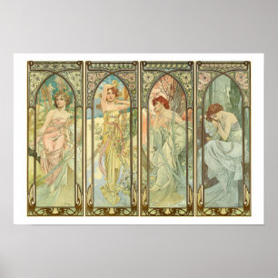 Mucha, Times of the Seasons, Art Nouveau Poster