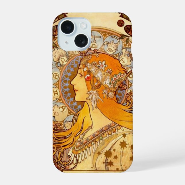Mucha Zodiac   iPhone 15 Case (Back)