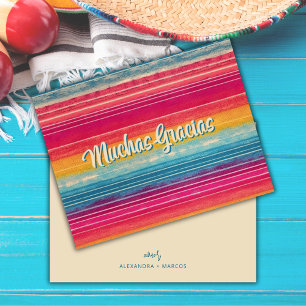 Muchas Gracias Mexican Serape Spanish Wedding Thank You Card