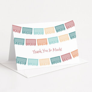 Muchas Gracias Papel Picado Mexican Baby Shower Th Thank You Card
