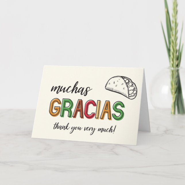 Muchas Gracias Taco Thank You Very Much Card (Front)