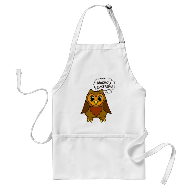 Muchos Backflips! Alfred the Owl Friend Apron (Front)
