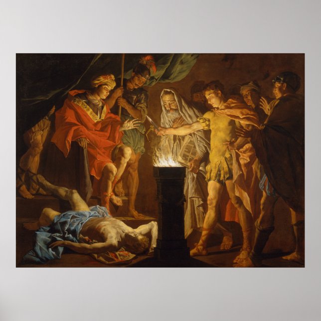 "Mucius Scaevola in the presence of Lars Porsenna" Poster (Front)