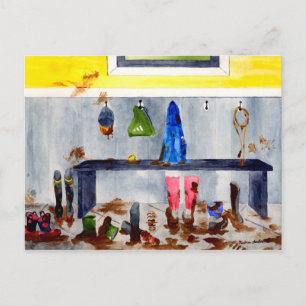 mud boots postcard