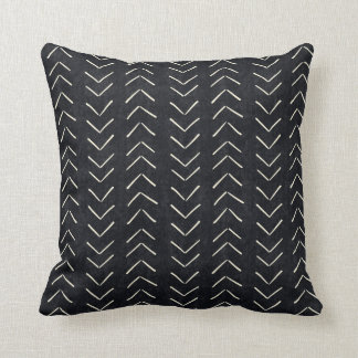 Mud Cloth Big Arrows Black and White Cushion