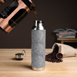 Mud Cloth Diamond Pattern Beautiful Water Bottle