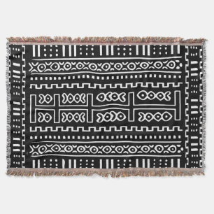 Mud Cloth Pattern Throw Blanket