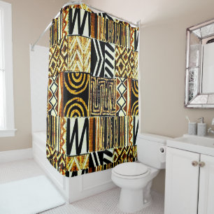 Mud Cloth Print Shower Curtain