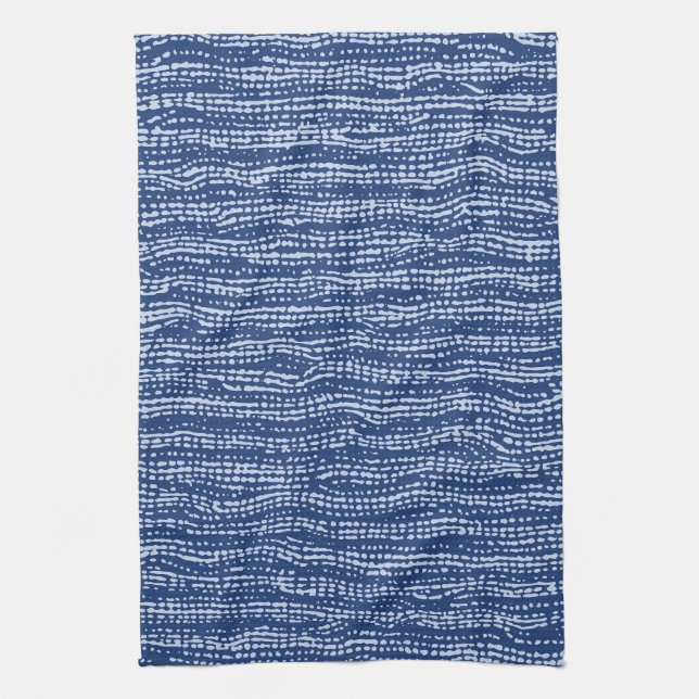 Mud Cloth Stitch Stripes in Indigo Blue (Vertical)