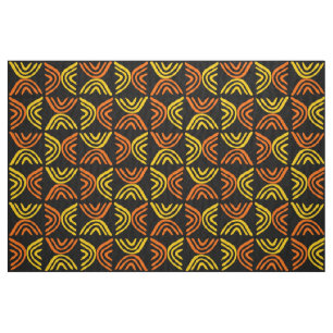 Mud Cloth Style 080215 - Amber and Orange on Black