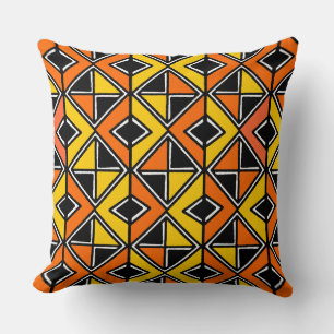 Mud Cloth Style 100215(2) - Amber and Orange Cushion