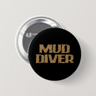 Mud Diver black round button