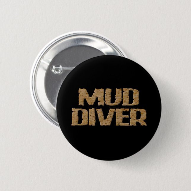 Mud Diver black round button (Front & Back)