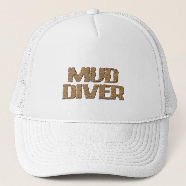 Mud Diver white foam trucker hat (Front)