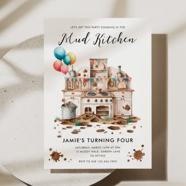  Mud Kitchen Birthday Invitation (Creator Uploaded)