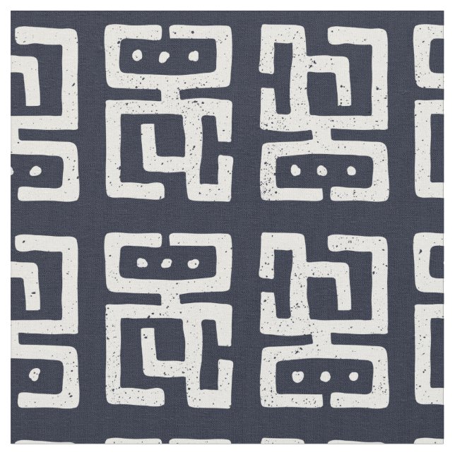 Mud Print Inspired Pattern | Black/White Fabric (Close Up)