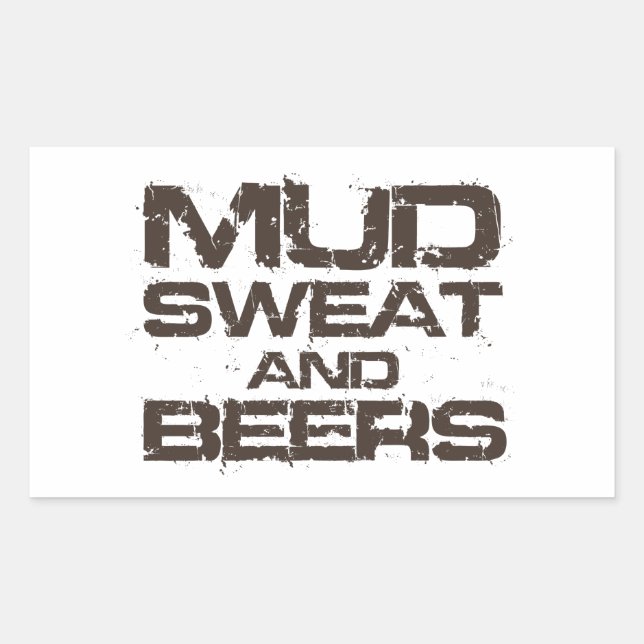Mud Sweat and Beers Rectangular Sticker (Front)