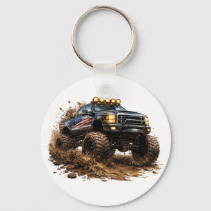 Mud Truck Power – Off-Road Beast Design Key Ring