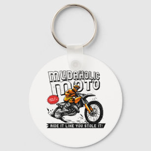Mudaholic Moto Dirt Bike Motocross Motorcycle  Key Ring
