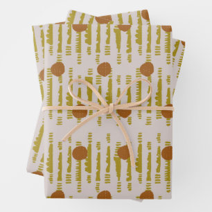 Mudcloth abstract modern Soala geometric circle Wrapping Paper Sheet