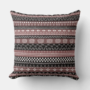 Mudcloth African Pattern Throw Pillow