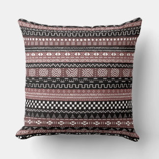 Mudcloth African Pattern Throw Pillow