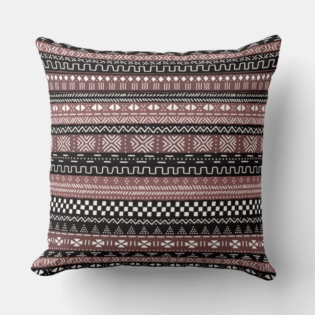 Mudcloth African Pattern Throw Pillow (Front)