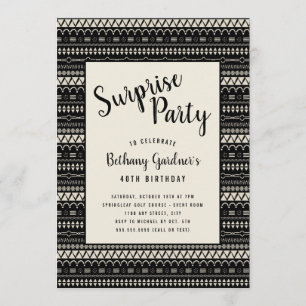 Mudcloth Gender Neutral Birthday Party Invitation