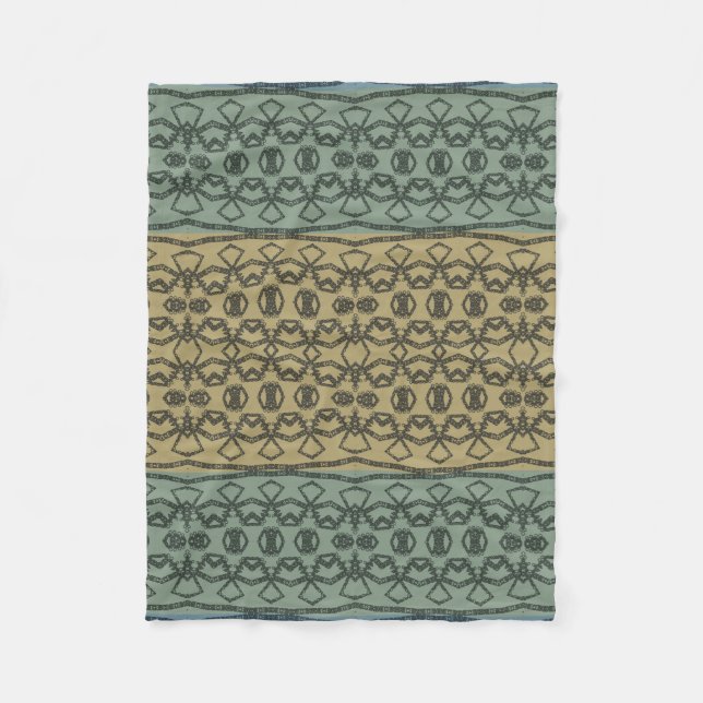 Mudcloth Geometric Pattern Fleece Blanket (Front)