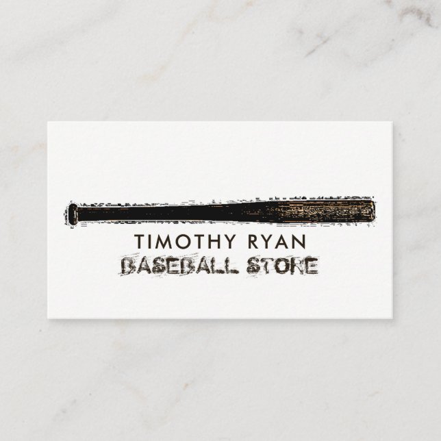 Muddy Baseball Bat, Baseball Player, Coach Business Card (Front)