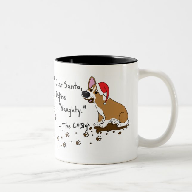 Muddy Christmas Corgi Mug (Right)