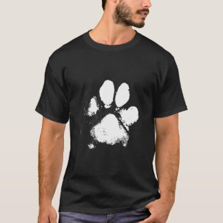 Muddy Messy Dog Paw Print  T-Shirt