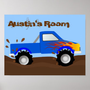 Muddy Monster Truck Personalised Poster