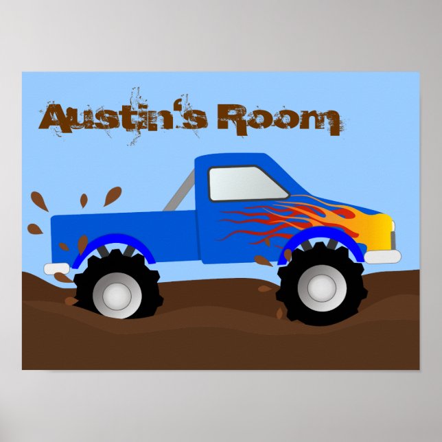 Muddy Monster Truck Personalised Poster (Front)