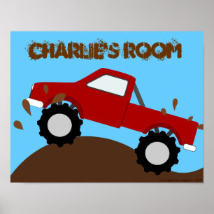 Muddy Monster Truck Personalized Poster