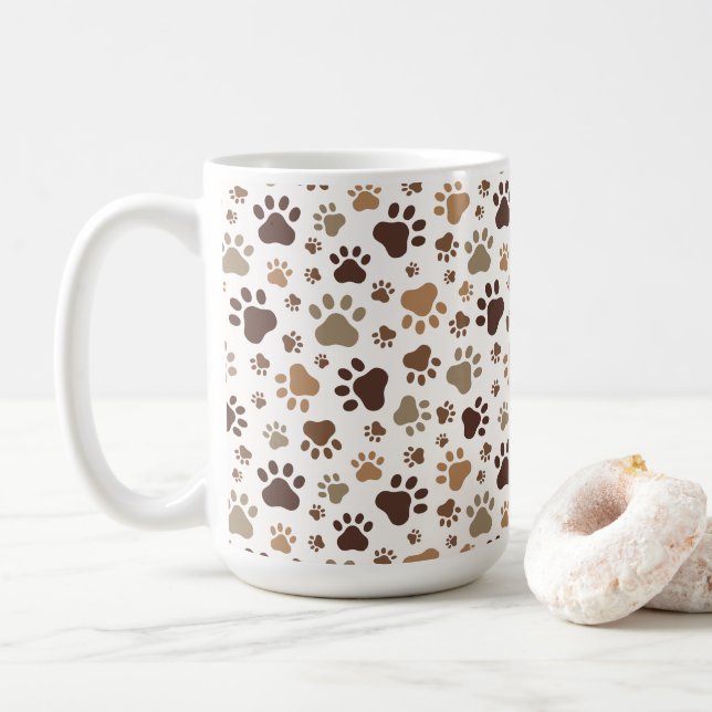 Muddy Paw Print Coffee Mug (With Donut)