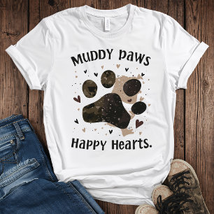 Muddy Paws Happy Hearts Dog Lover Shirt – Cute Pet