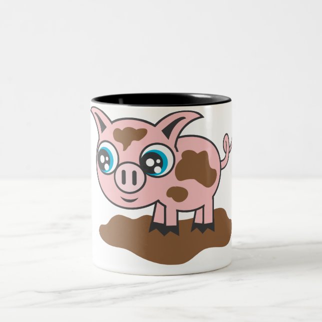 Muddy Piglet Morning Two-Tone Coffee Mug (Center)