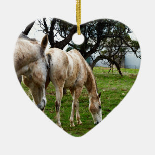 Muddy White Horses, Ceramic Tree Decoration