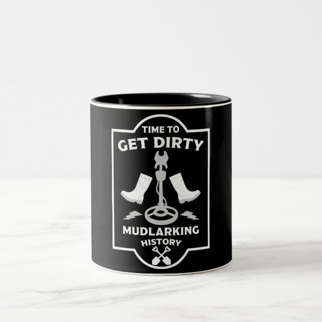 Mudlarking Metal Detecting Two-Tone Coffee Mug (Center)