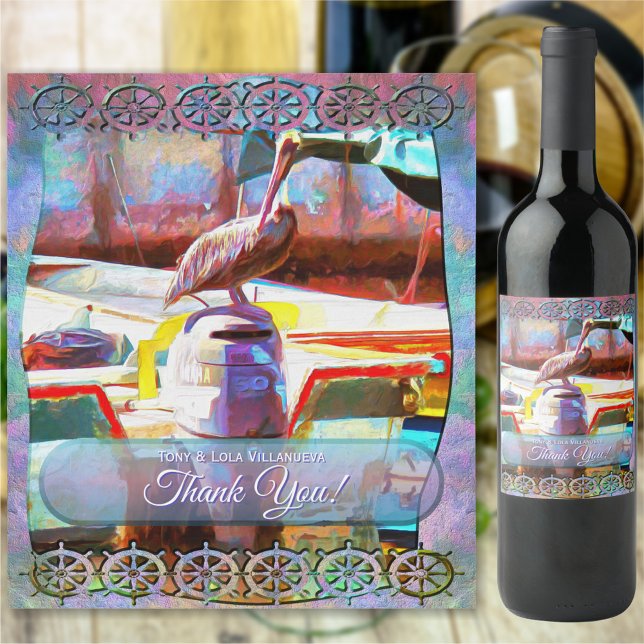 Muelle Los Peines Pelican Thank You 0463 Wine Label (Creator Uploaded)