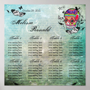 Muerte Day of the Dead Calaveras Sugar Skull Art Poster