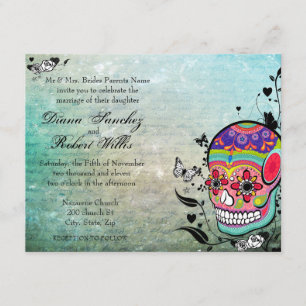 Muerte Day of the Dead Calaveras Sugar Skull Invitation