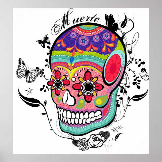 Muerte Day of the Dead Skull Poster (Front)